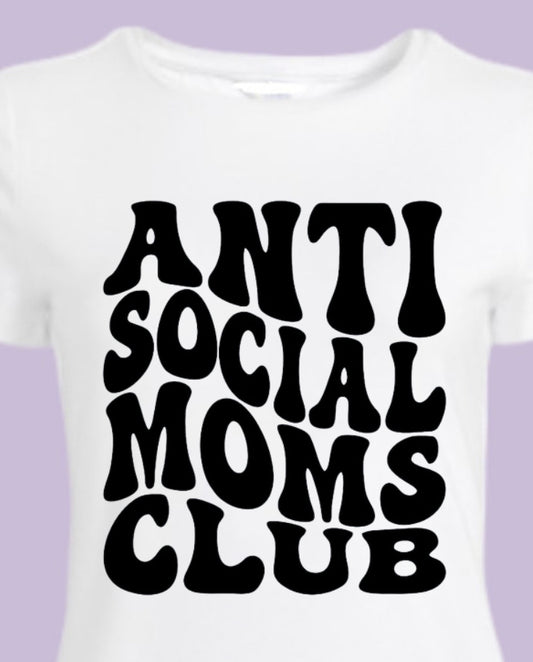 Antisocial Moms Club white T-shirt
