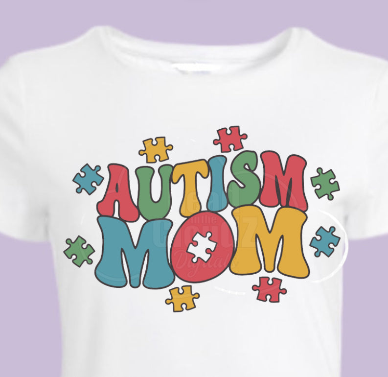 Autism Mom white T-shirt