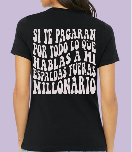 Si te pagaran por hablar a mis espaldas fueran millonario