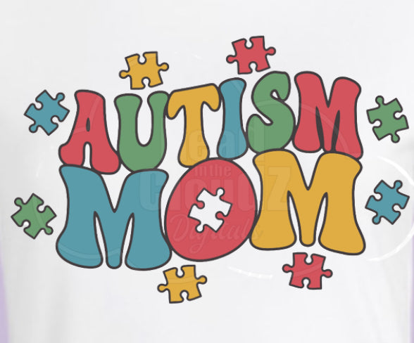Autism Mom white T-shirt