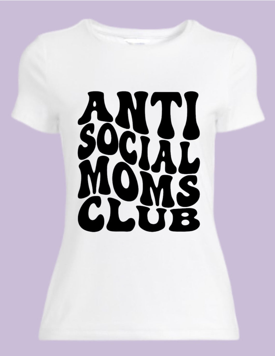 Antisocial Moms Club white T-shirt